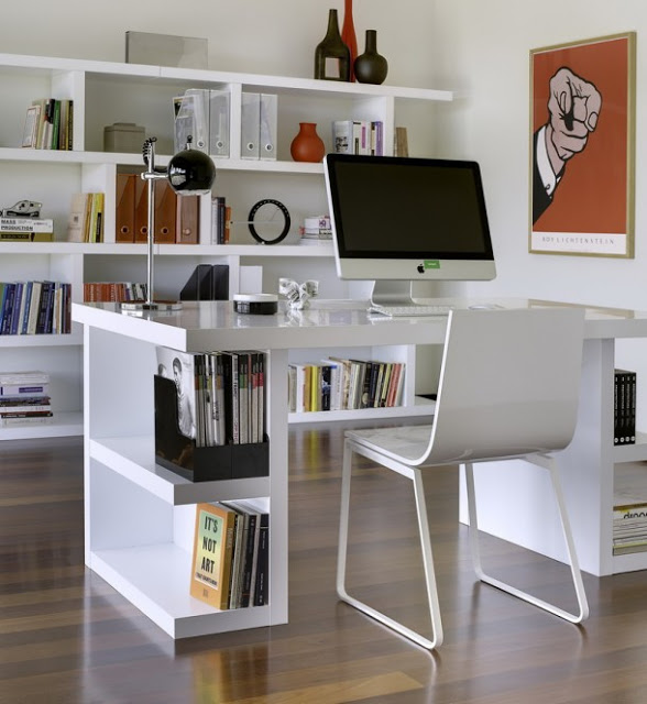 Modern White Home Office Desk Furniture 610x664