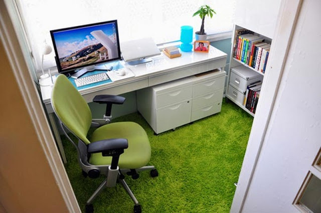 Simple Home Office with Colorful Design